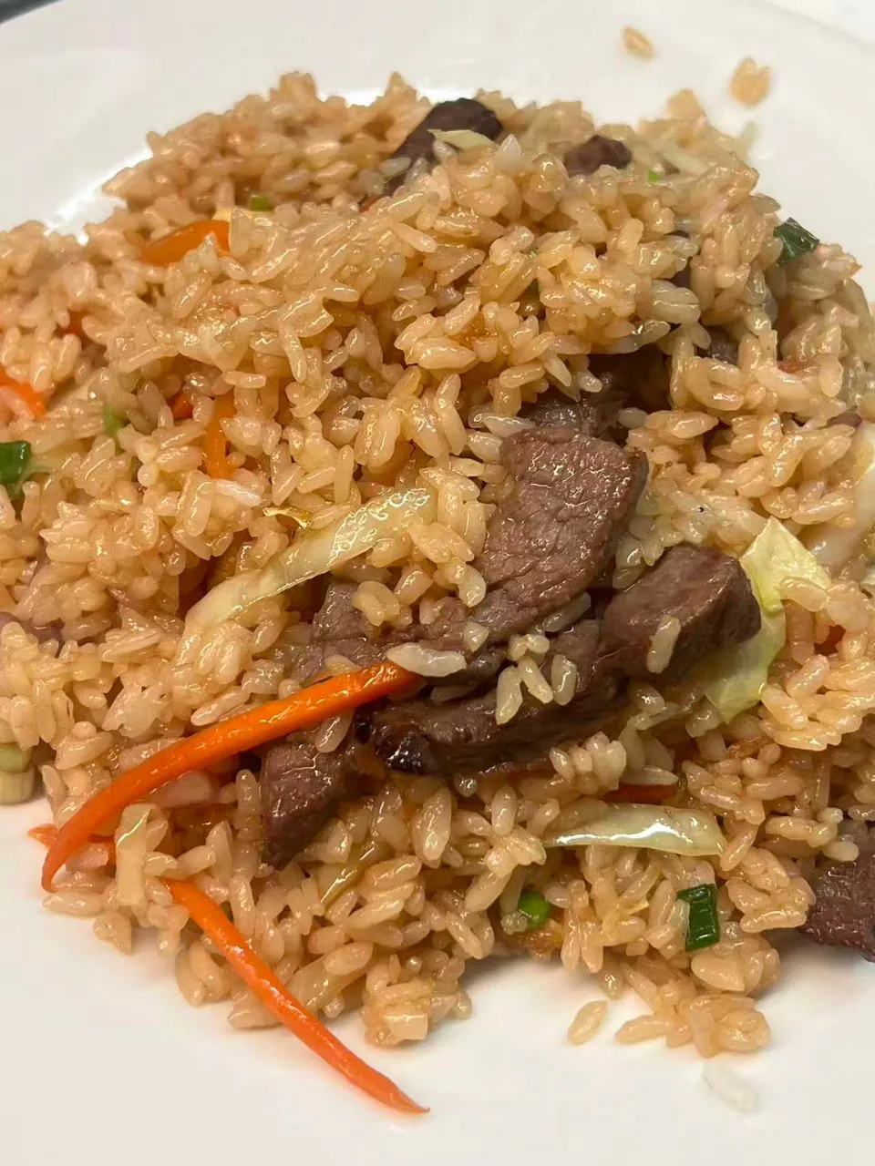 Savory beef fried rice with vegetables at Wei Sushi&Ramen, a Japanese Restaurant in Cobleskill