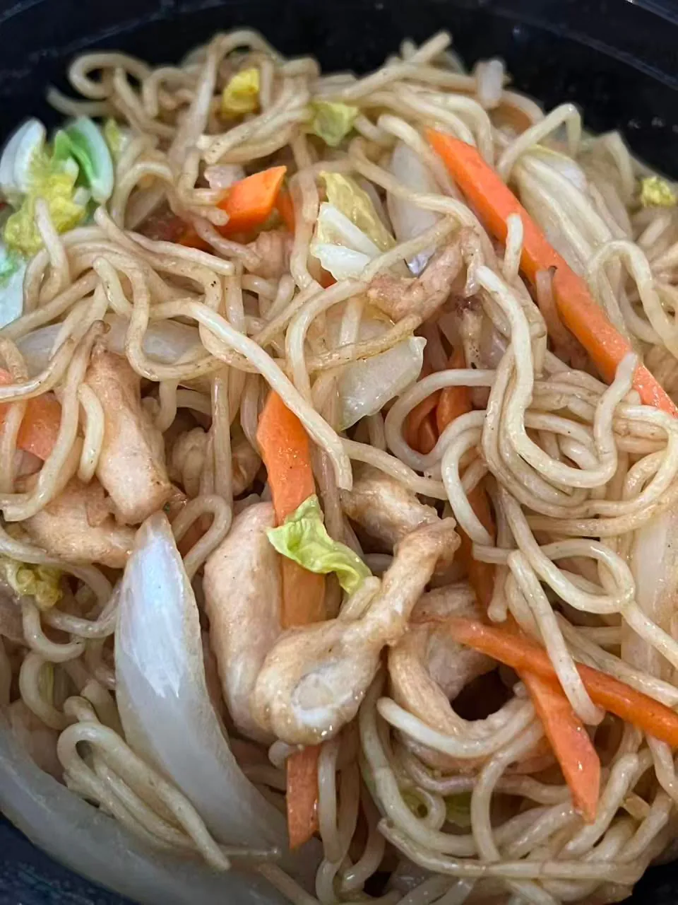 Stir-fried noodles with chicken and vegetables at Wei Sushi&Ramen, a Japanese Restaurant in Cobleskill